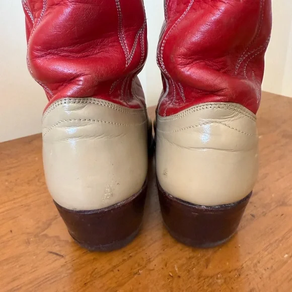 Ralph Lauren Selene Lucchese Red Western Boots 8C - Picture 12 of 15